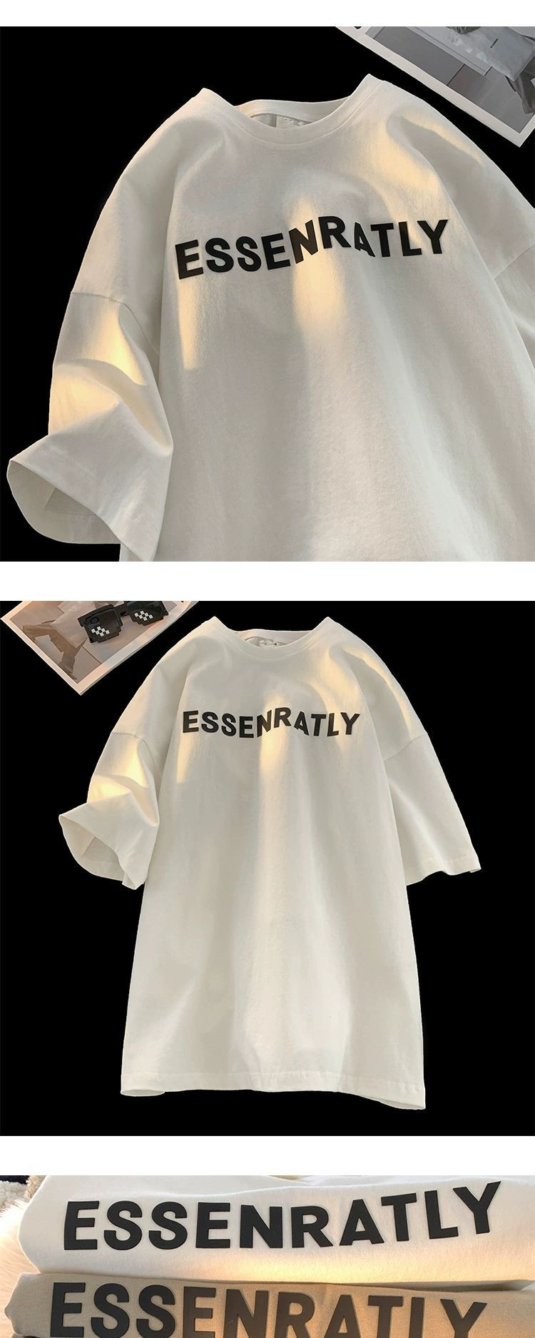 潮牌美式棉t恤男士短袖宽松潮流青少年初中生高中生半袖T2024新款详情11