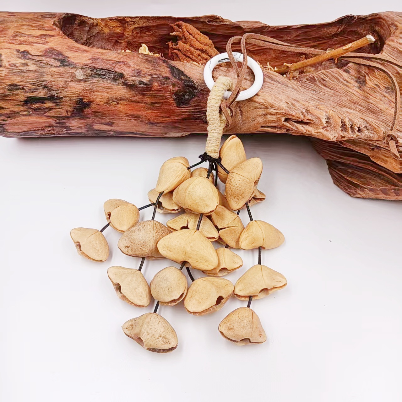 林蝶植物果壳手摇铃串手链瑜伽伴奏手工成品风铃乐器自然清新详情4