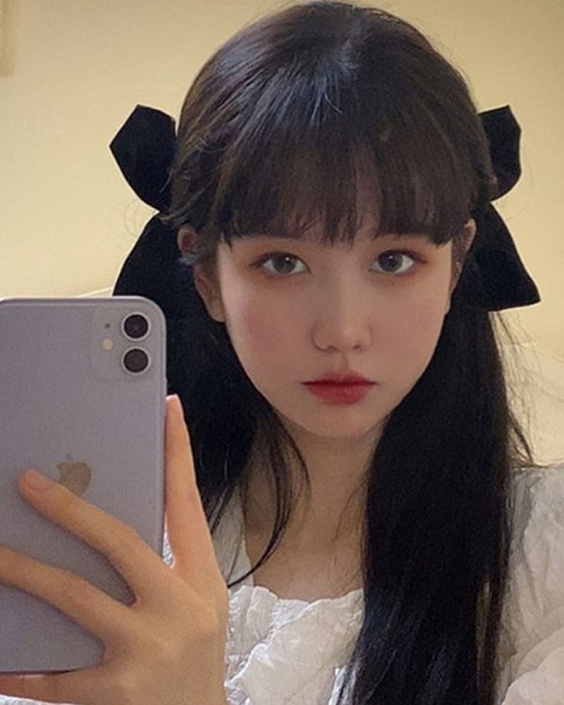 金智秀同款缎面蝴蝶结对夹黑色发夹可爱少女侧边夹简约森系鸭嘴夹详情5