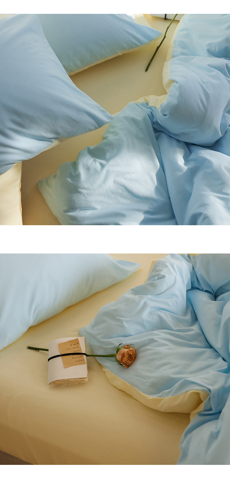 Class A baby-grade super soft knitted cotton pure cotton four-piece set for sleeping naked, Japanese-style Muji pure cotton Tianzhu cotton solid color quality product pic 23