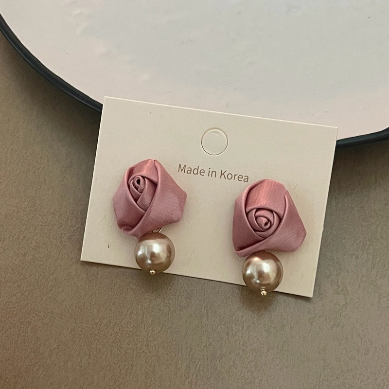 法式温柔玫瑰珍珠耳环气质高级感小众设计耳饰925银针甜美时尚女~详情26