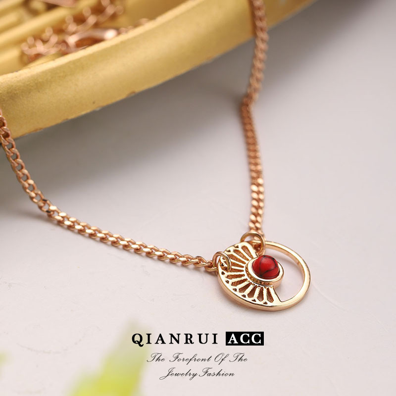 A best-selling cross-border Amazon accessory from Europe and America: titanium steel collarbone chain, colorful zircon eye pendant necklace, French high-end pic 21