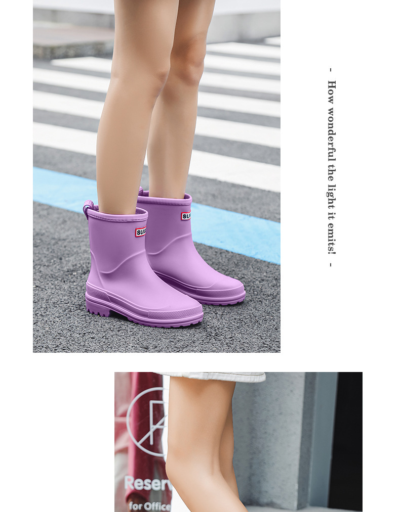 新款时尚韩版雨鞋女潮流短筒水鞋工作外穿工作鞋洗车防水防滑胶鞋详情11