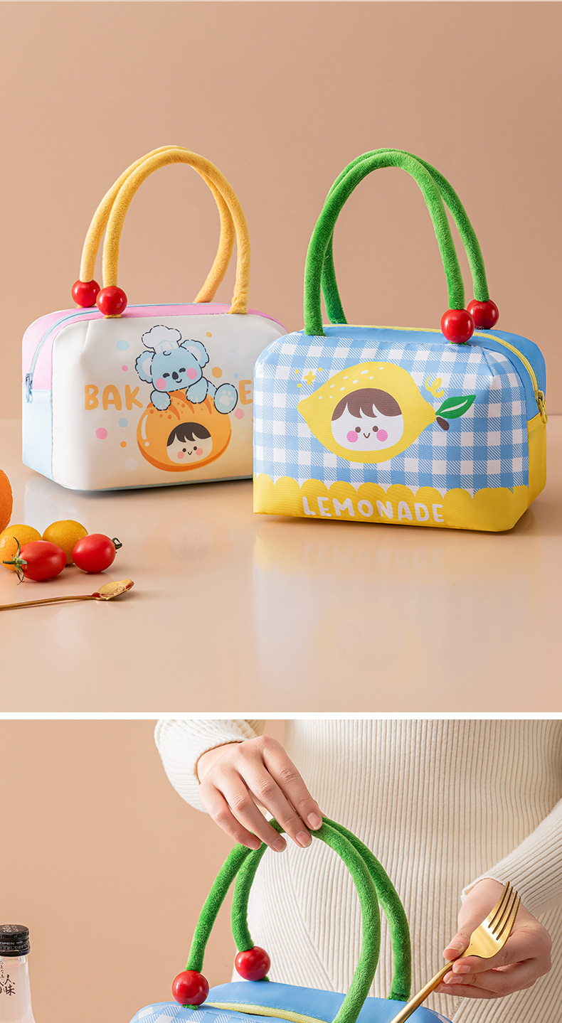 Fun fruit bento bag, thickened large-capacity lunch box bag, portable insulated and fresh-keeping lunch bag, cute hand-held ice pack pic 16