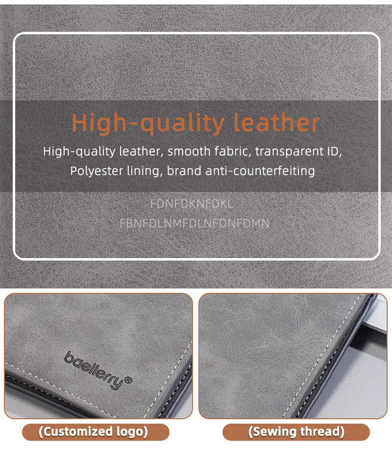 新款男士短款钱包跨境薄款磨砂皮商务两折钱夹高级感学生简约票夹详情3