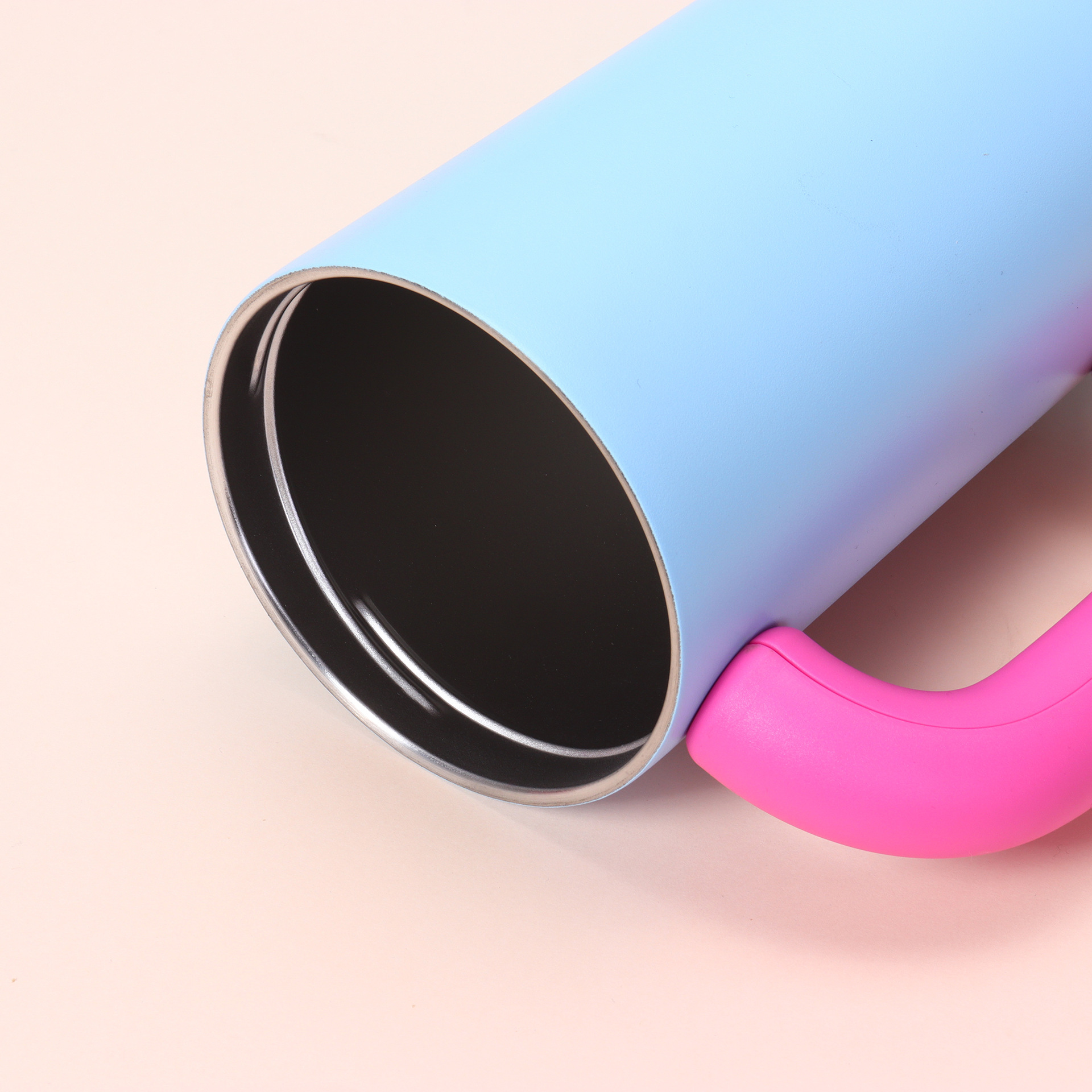 跨境304不锈钢手柄汽车杯双层真空大容量保温杯马卡龙色系冰霸杯详情4