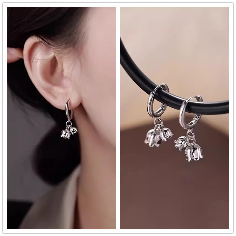 925 Silver Needle Earring Earrings for Women with a high-end feel, plain ring earrings, 2025 new bestseller, niche design, light luxury stud earrings pic 9