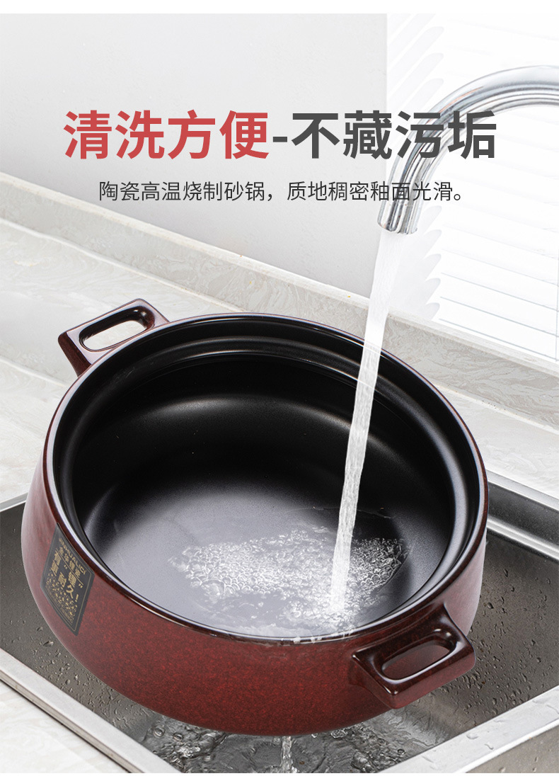 Jinhua lithium porcelain clay pot soup pot, high-temperature resistant 煲仔饭 dry-burning non-cracking rice noodle pot, household red ceramic stew pot pic 11