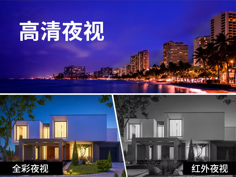 5MP solar-powered surveillance camera outdoor AOV multi-lens 24-hour video alarm monitor camera head pic 8