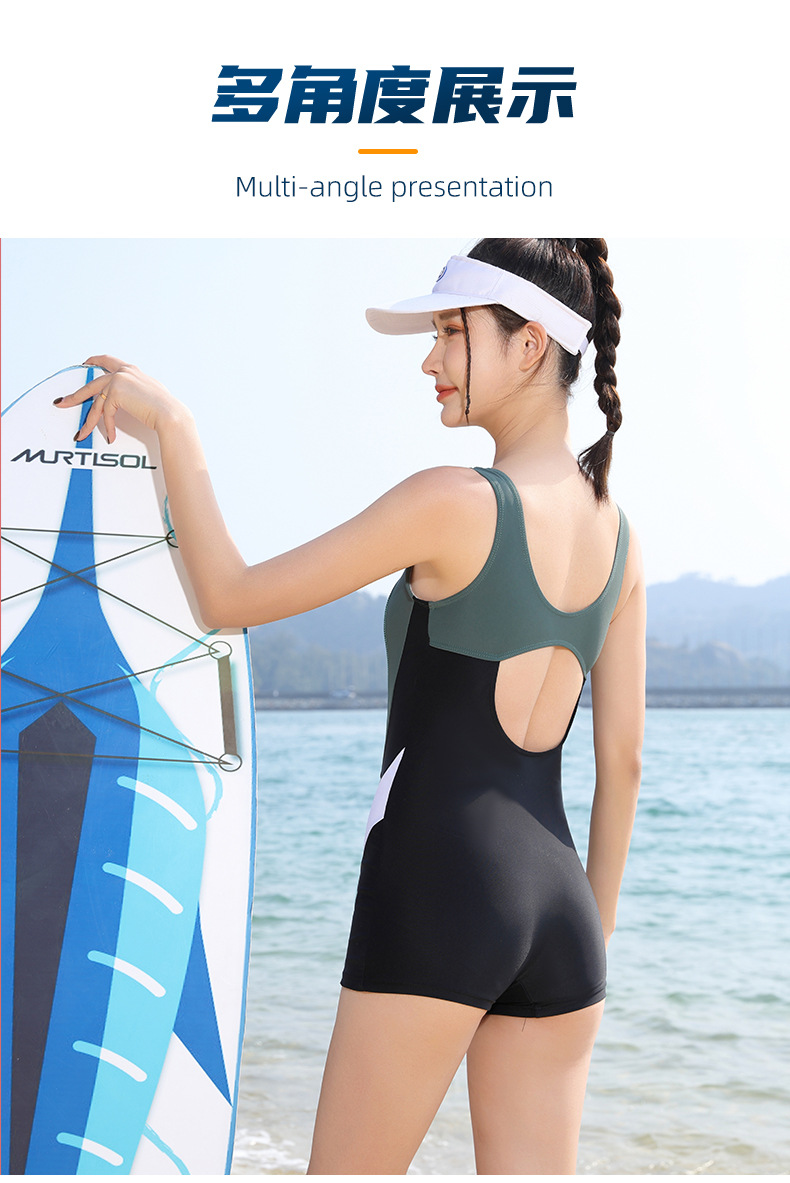 Professional training swimsuit for women, one-piece flat Angle, slimming and shaping, 2024 new style, student sports, quick-drying, specially designed for swimming pools pic 28