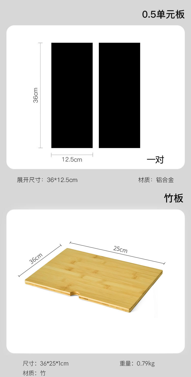 IGT单元配件铝合金茶盘加厚半单元板拓展侧边炉架灯杆战术配件详情8