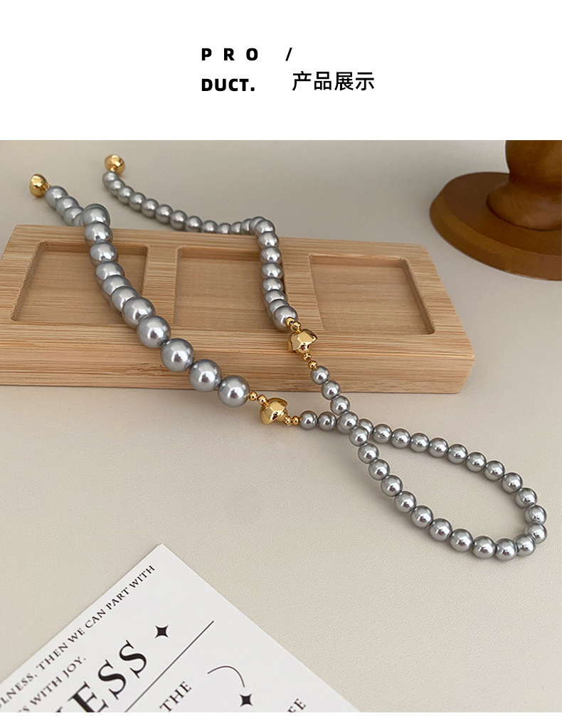 This is a trendy accessory for women, featuring a strong Australian white round magnetic pearl bracelet. It exudes a light luxury, niche and high-end vibe pic 32