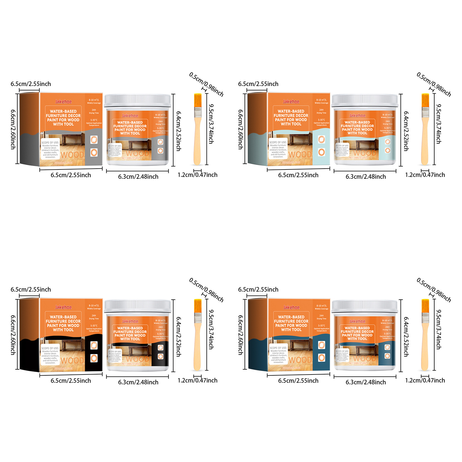 JAKEHOE水性木材家具装饰漆 木门家具门窗翻新改色彩色水性木器漆详情5