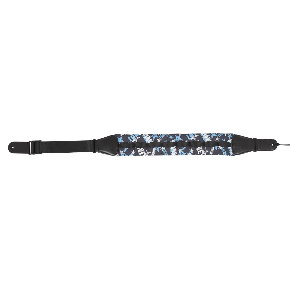 The guitar strap is made of cotton, thickened and widened, adjustable leather strap, pressure-reducing strap, and blue and white star bass shoulder strap pic 9