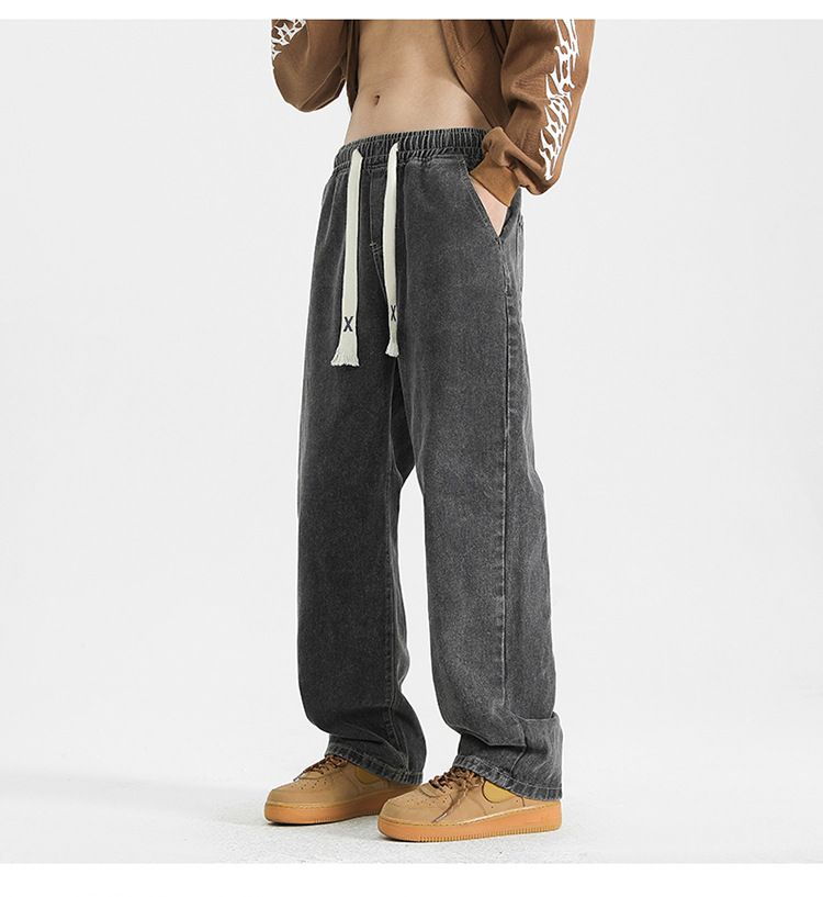直筒牛仔裤男款春秋季潮牌百搭宽松美式高街阔腿裤休闲长裤子男士详情9