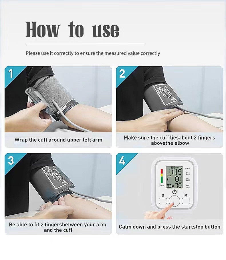 Cross-border medical-grade blood pressure monitor, fully automatic upper arm neutral electric intelligent blood pressure measuring instrument, export blood pressure monitor pic 7