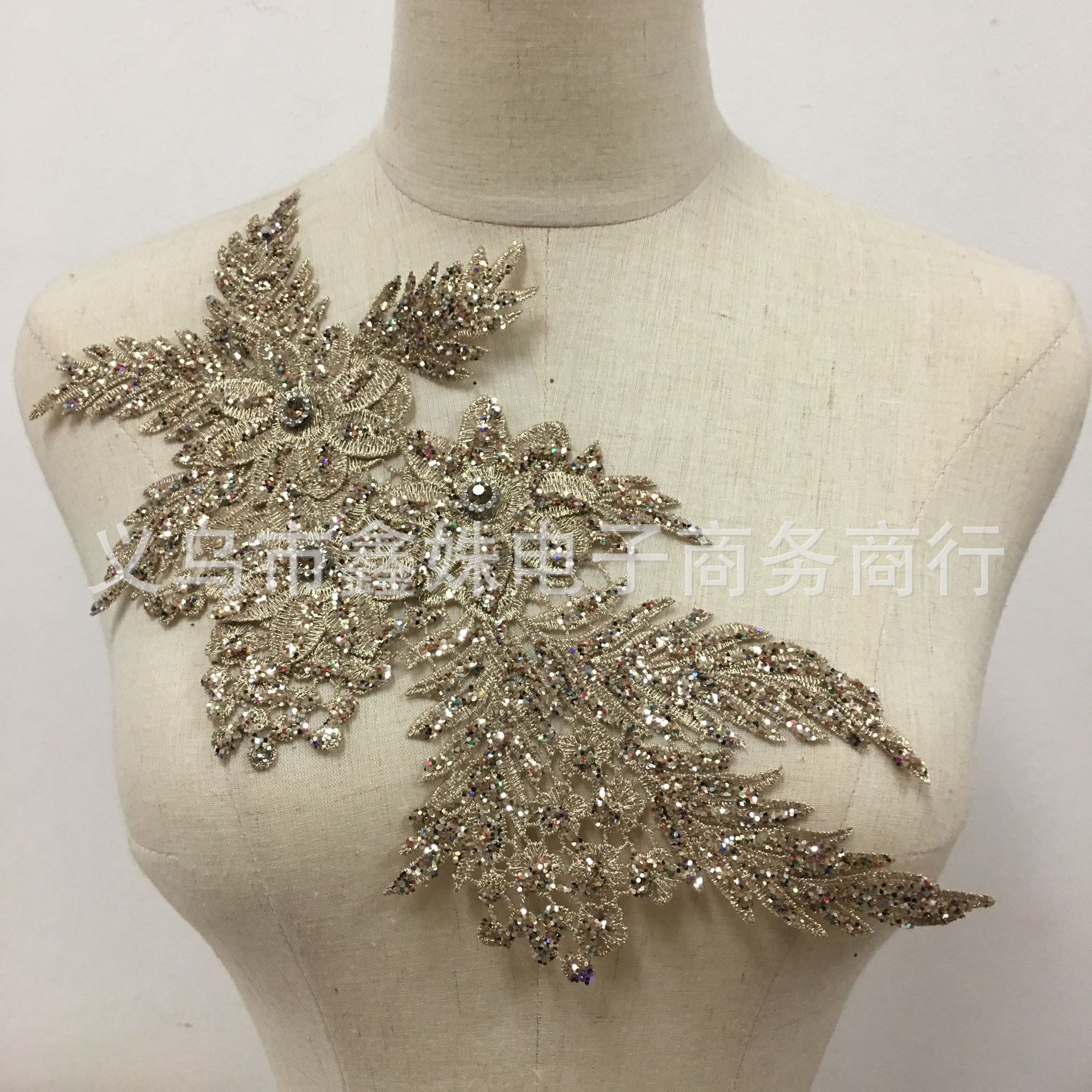 金线水溶女装领花花个 外贸蕾丝花边 婚纱礼服肚皮舞贴花辅料详情33