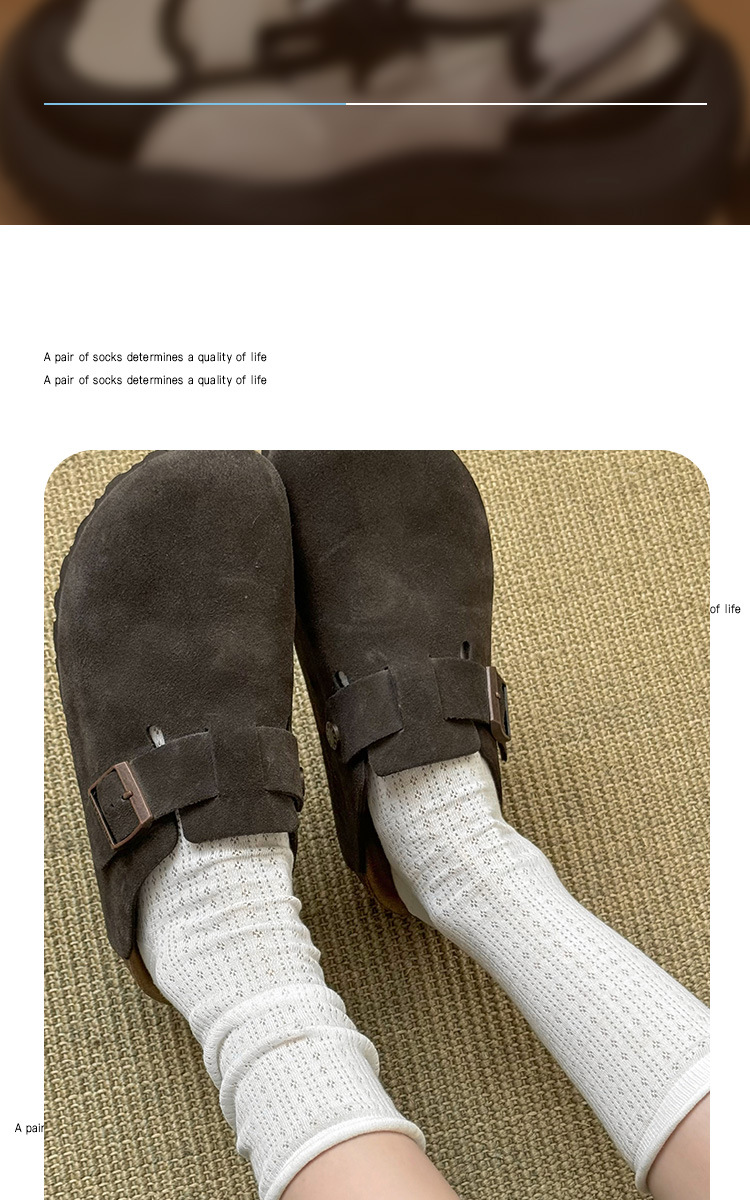 Pure cotton mid-calf socks for women, spring and summer, thin Japanese-style hollowed-out mesh, rolled edge, versatile, dui Dui socks, Zhuji Hosiery pic 11