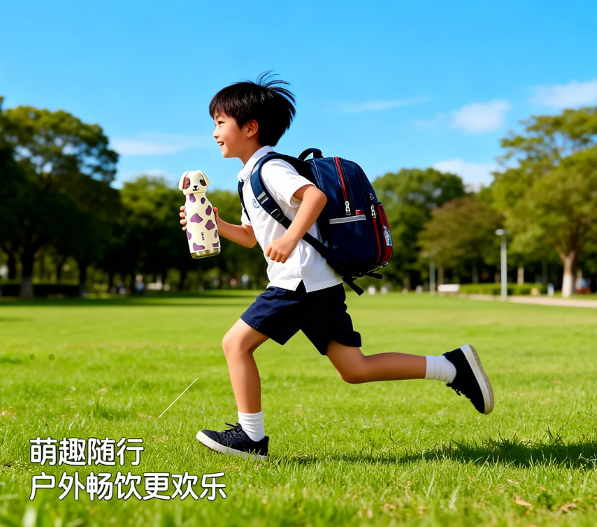 新款小狗创意卡通公仔不锈钢保温杯便携式运动水杯儿童学生杯详情5