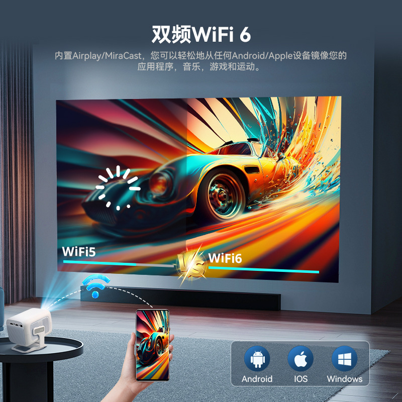 跨境热销X3AQ便携高清家庭影院4K投影仪智能迷你游戏教育投影仪详情7