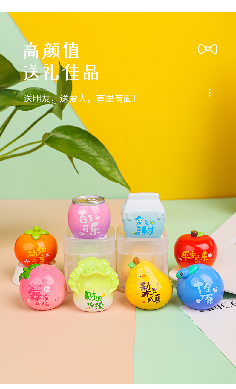 A cute and adorable figurine with words on it, symbolizing a little cute resin mini desktop decoration and a car ornament pic 11