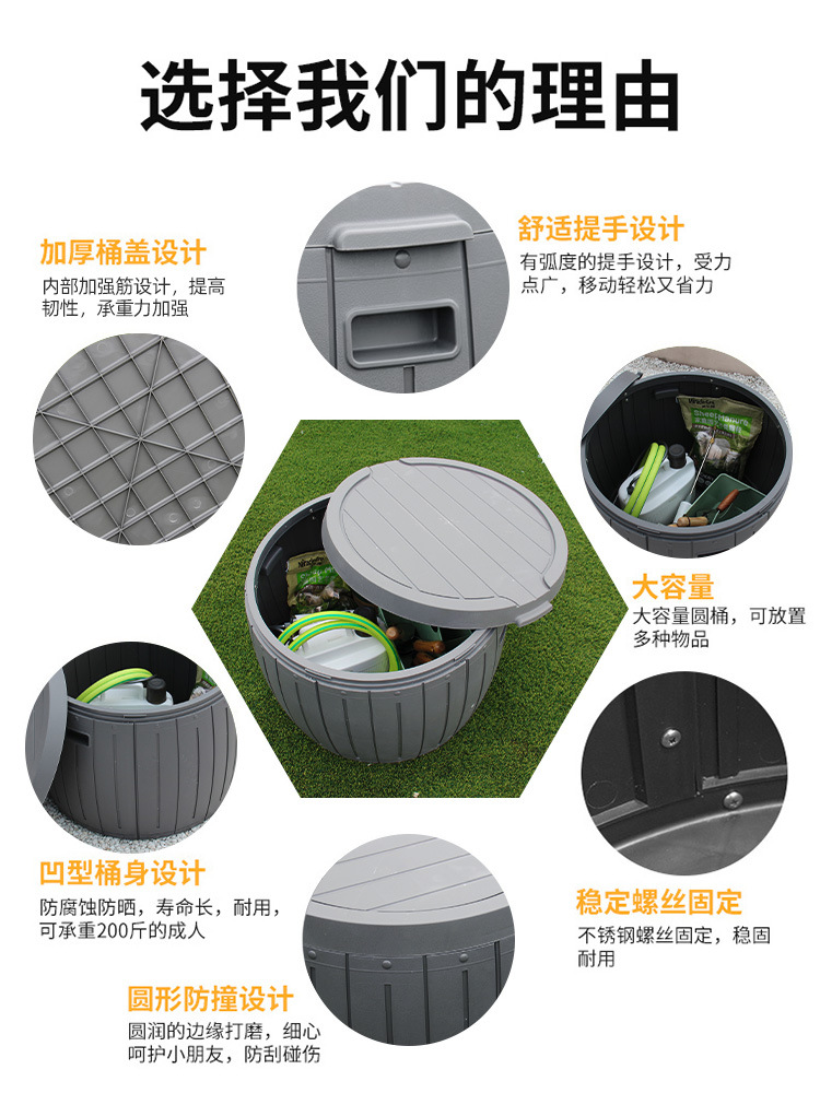 防晒庭院花园收纳柜工具阳台户外防雨储物柜大容量杂物玩具收纳箱详情8