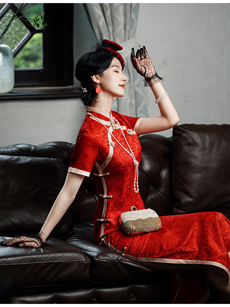 National trend cheongsam for women, Republic of China couple battle robes, Mongolian robes, slimming design sense pic 15