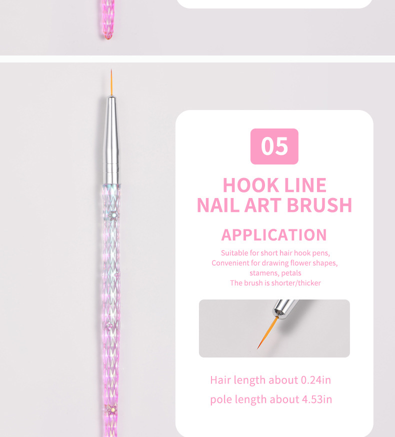 跨境新款美甲笔刷套装拉线彩绘花点钻光疗工具全套美甲店专用美容护肤彩妆工具详情16