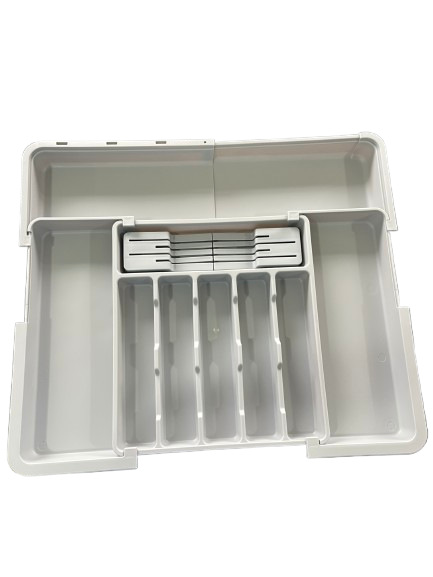 厨房餐具分格收纳盒可伸缩刀叉分类整理盒四向伸缩抽屉式餐具盒详情20