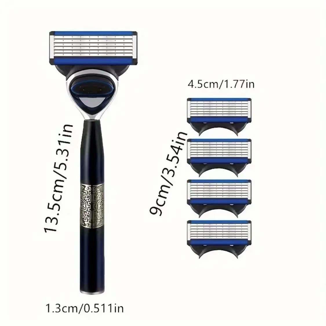 6-Layer Manual Razor For Men跨境高品质男士手动剃须刀6层刀头详情1