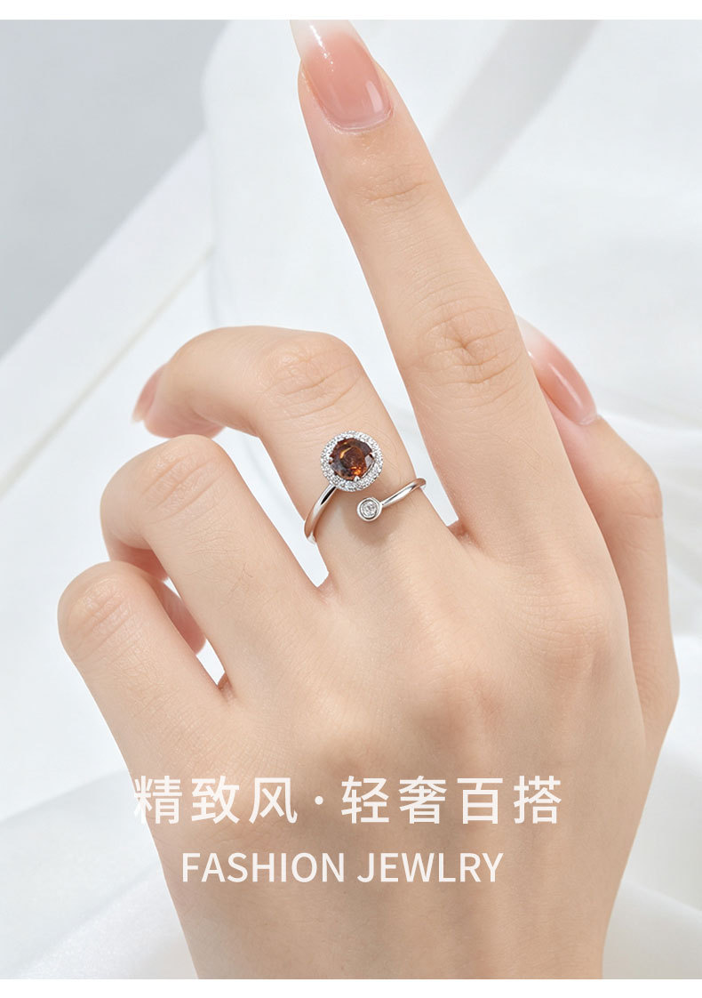 Fuente de fábrica rotary cut open ring aleación de cobre micro incrustado con circonio premium sense ajustable dedo índice anillo pic 11