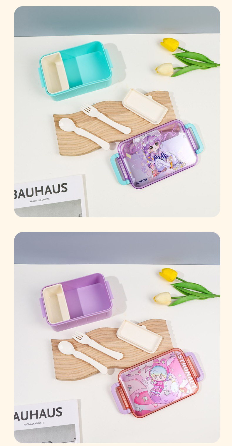 学生上班族塑料饭盒单层分格大容量便当盒食品级轻食午餐水果餐盒详情10