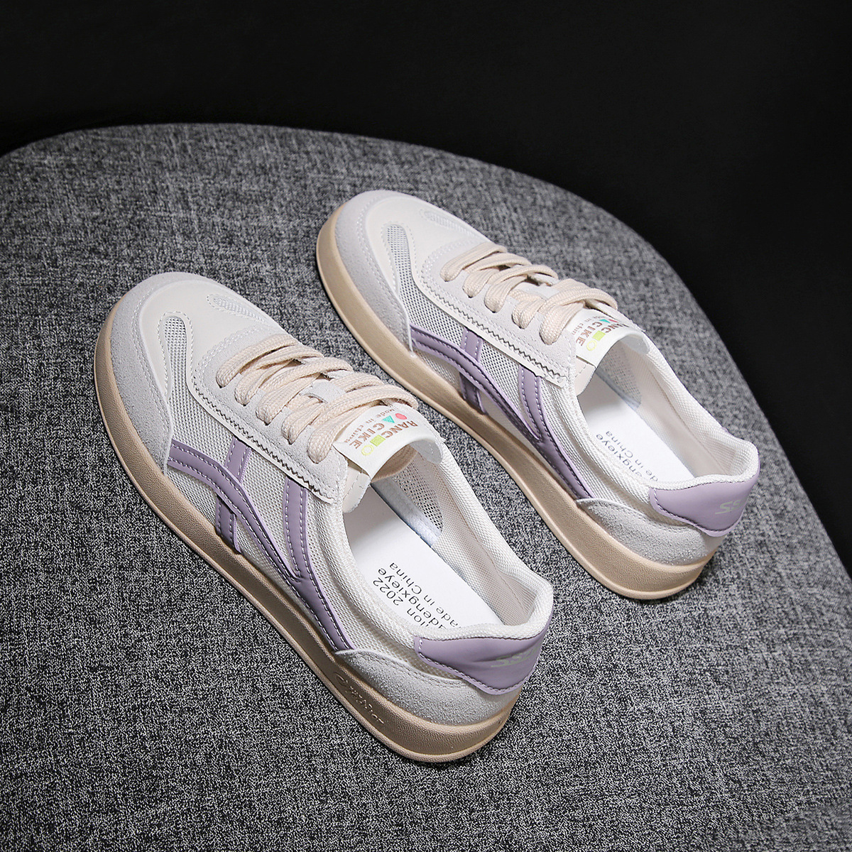 网面透气阿甘鞋女2025年夏季新款小白鞋平底防滑百搭休闲运动板鞋详情7