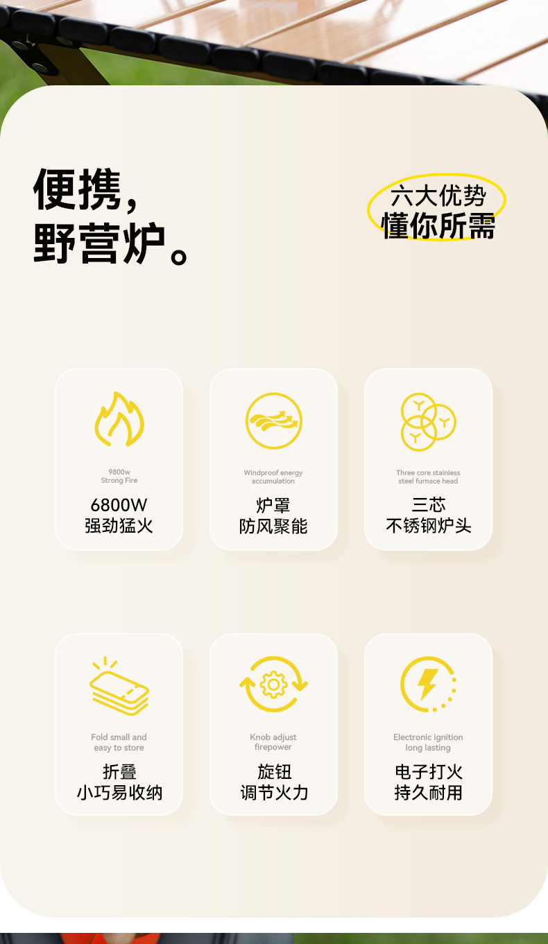 户外卡式炉子便携式小炉野餐卡磁炉头火锅专用野外露营燃气猛火炉详情3