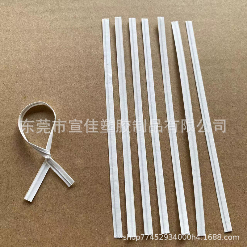 环保黑色牛皮纸扎带 数据线玩具工艺品扎线纸质白色纸铁丝扎口绳详情8
