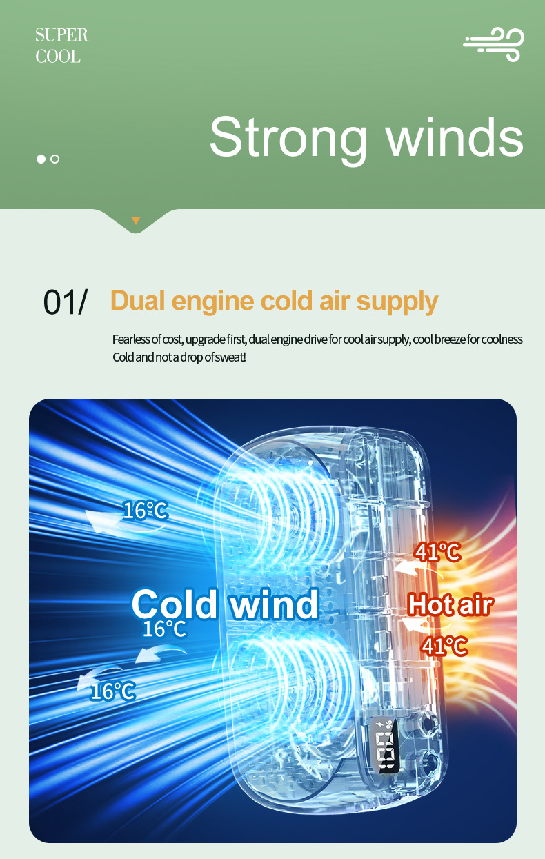 手持小风扇2025新款制冷空调桌面便携式小型车载型usb随身电风扇M141 pic 7
