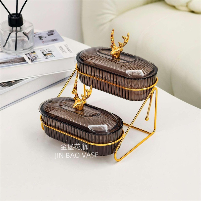 轻奢高颜值玻璃果盘商用水果拼盘家用创意分格干果盒小吃零食盘详情26