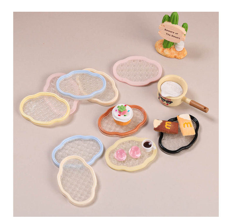 树脂配件奶油胶配饰卡通diy创意小摆件饰品装饰透色彩色雕花盘子详情12