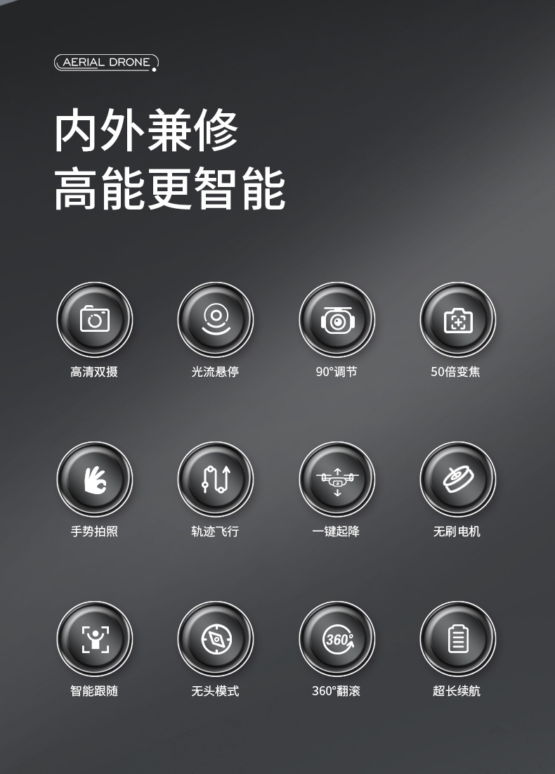 E88S MAX无刷智能航拍无人机高清双摄四轴飞行器光流定位遥控飞机详情4