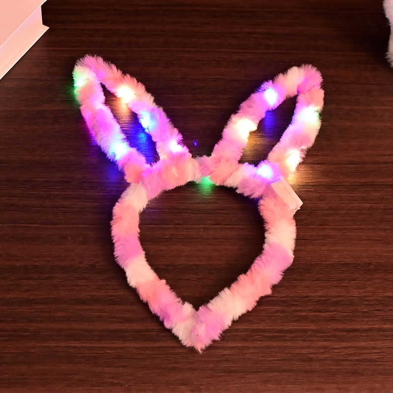 New best-selling luminous cat ear headbands, luminous feather rabbit ear, Mickey ear LED lamp headbands wholesale pic 5