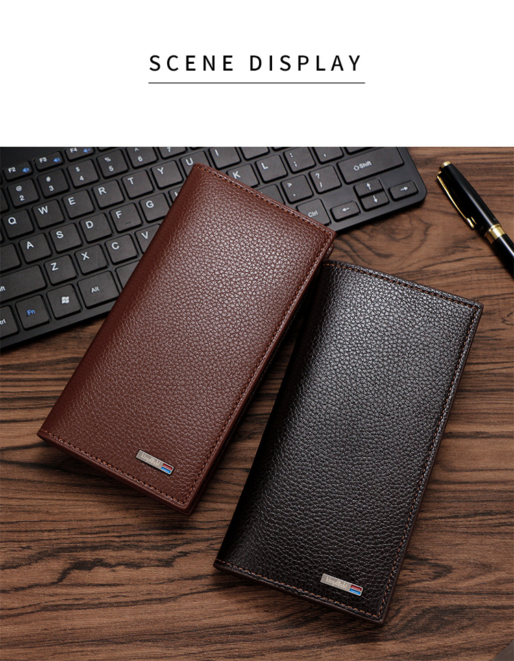 新款男士长款钱包韩版简约荔枝纹时尚钱夹多卡位钱夹批发一件代发详情14