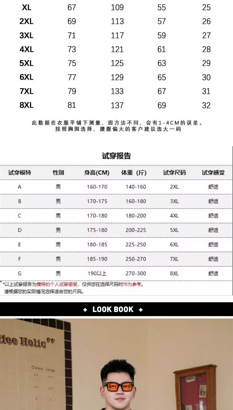 潮牌大码男装夏季新款重磅胖子宽松加肥加大纯棉套头半袖短袖T恤详情2