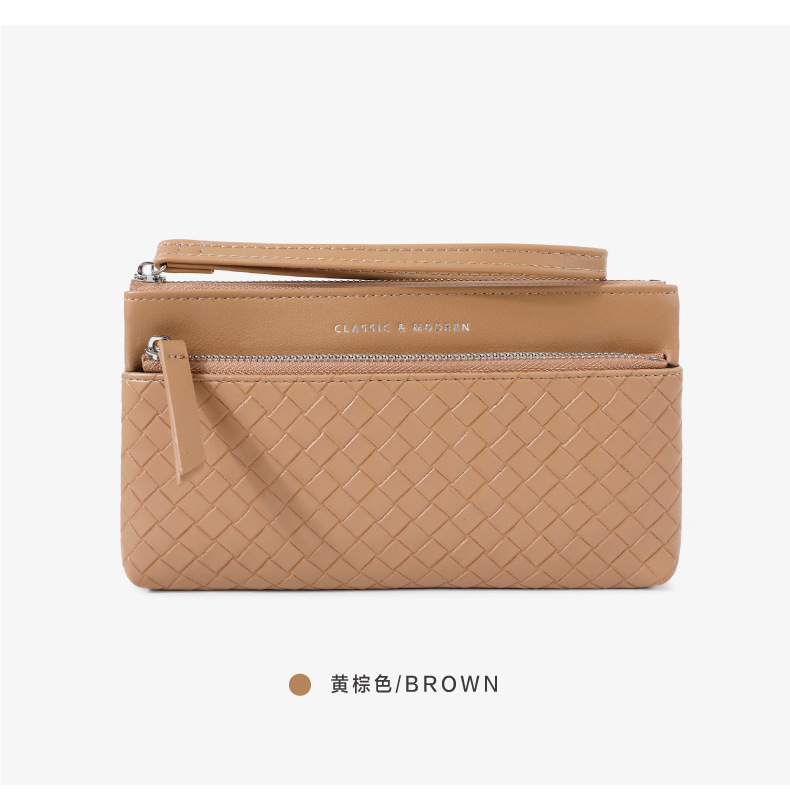 新款大容量编织纹女士手拿包批发零售 跨境热销高级感女钱包包袋详情20