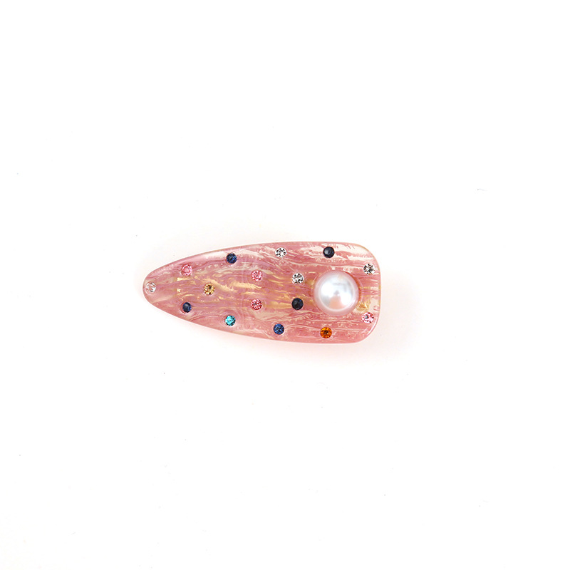 韩式醋酸板材鸭嘴夹高级感镶钻侧边夹百搭马尾夹懒人刘海夹子批发详情5