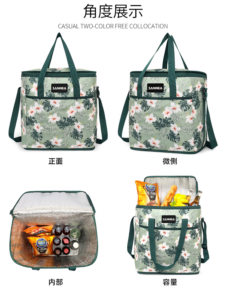 SAN Neng Cross-border thickened lunch bag, hand-held outdoor ice pack, new insulated bag, large capacity lunch box bag, picnic ice pack pic 19
