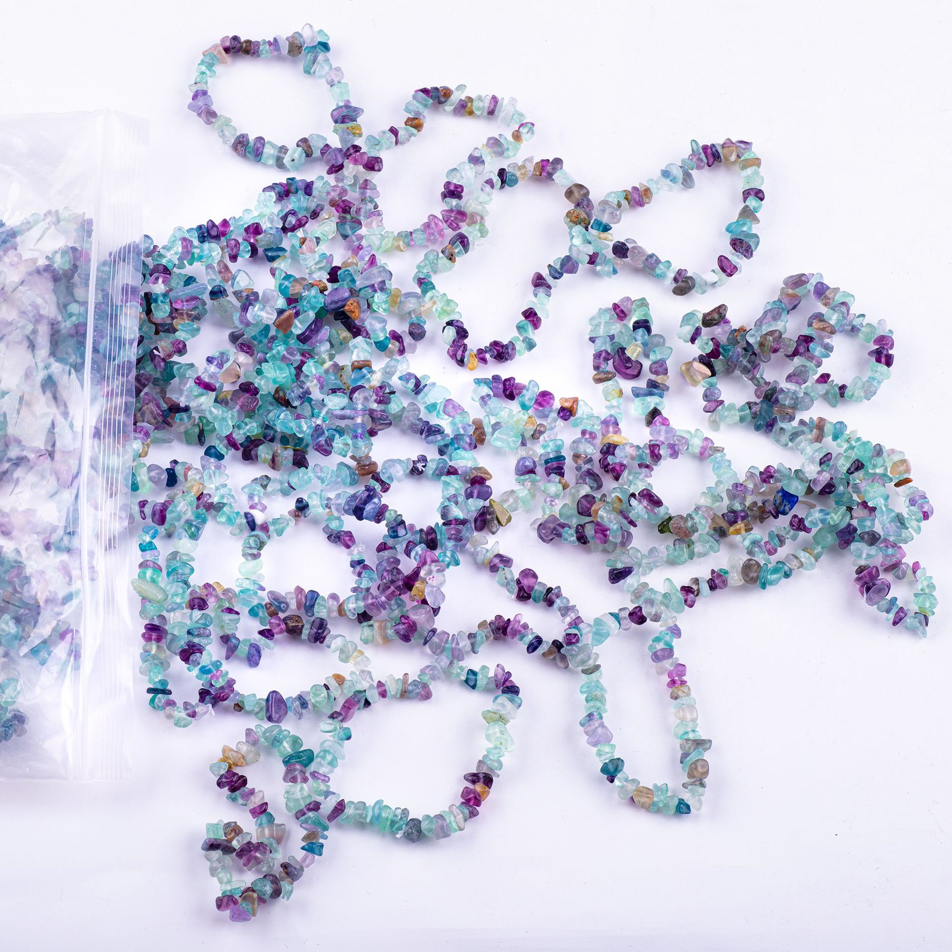 批发天然石水晶碎石女士链条手串不规则小碎石紫晶手串手饰品详情26