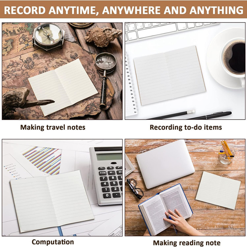 Small diary, pocket notebook, notepad, record book, mini diary, 64mo, black exercise book, kraft paper pic 6