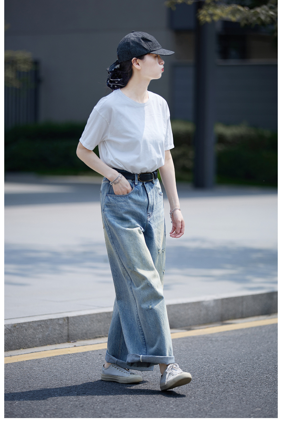 【 Random Thoughts 】 Summer Storm Ripped Heavy Washed jeans straight-leg pants for all four seasons pic 52
