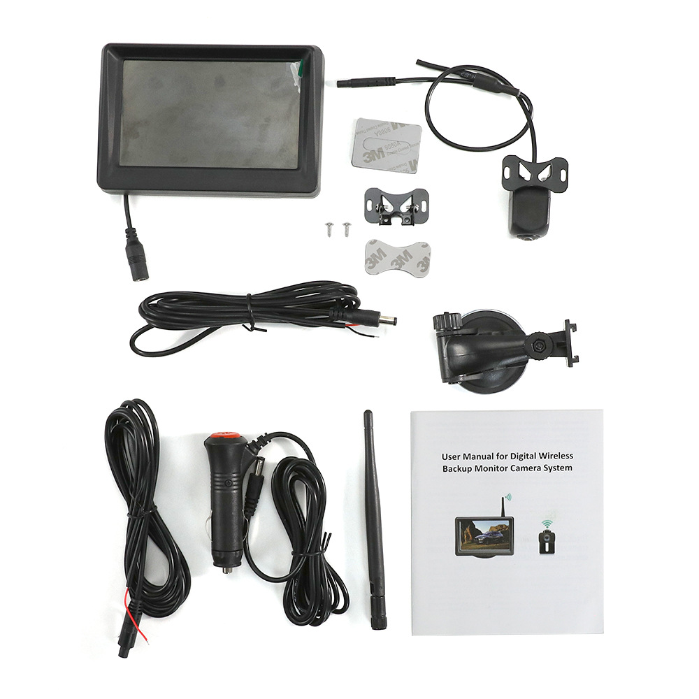 The 5-inch universal display screen for small cars is equipped with a built-in digital wireless high-definition 150° rearview reversing camera image system pic 14