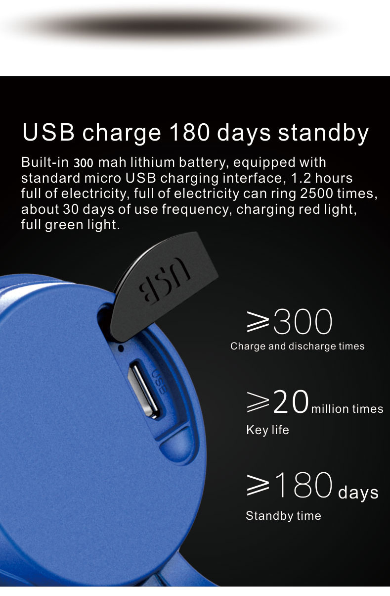 Cross-border twooc bicycle electric horn, electric bell, electric scooter horn, usb charging horn, cycling equipment pic 6